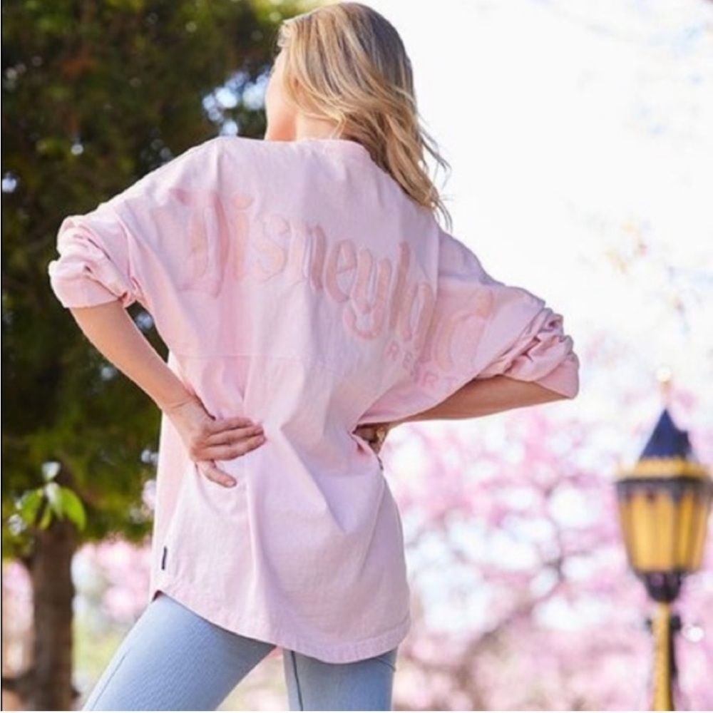 NWT Disneyland Disney Parks Milennial Pink Glitter Spirit Jersey